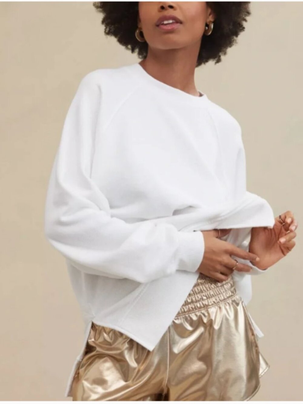 Aerie NWT White Beach Party Crew Sweatshirt